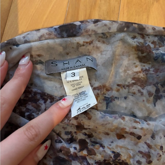 SHAN Strapless Dress in Blue and Brown - Picture 3 of 4